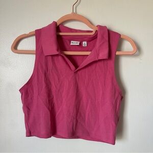 aritzia pink polo crop top tank